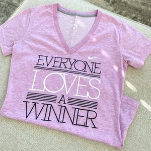 Nike Dri-Fit Workout Fitness V-Neck Top Shirt